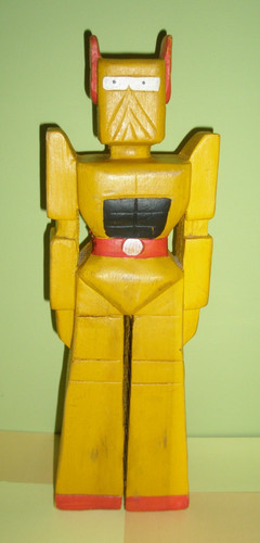 Handmade wooden robot large - handmade,