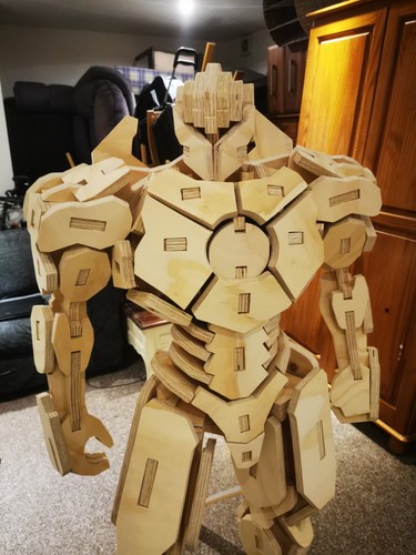 Giant wooden robot 5ft 7in - robot,,