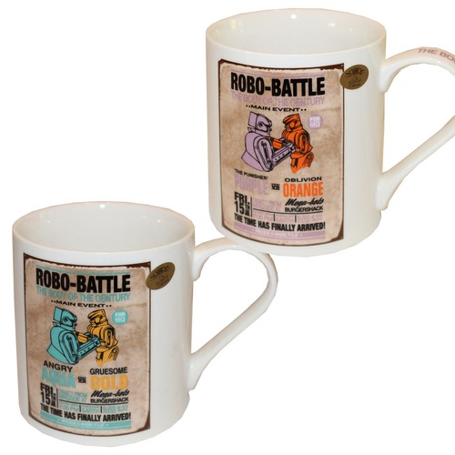 Large mug retro robo battle - retro, robo-battle